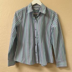 Foxcroft Colorful Striped Button Down Shirt